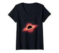 Donna Esplora la fisica dei buchi neri e gli amanti dello spazio scientifico dell'universo Maglietta con Collo a V