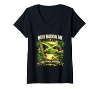 Donna Espressione giamaicana Nuh Badda Mi Funny Caribbean Design Maglietta con Collo a V