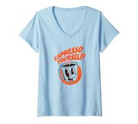 Donna Espresso Yourself - caffè Divertente, Design retrò Maglietta con Collo a V