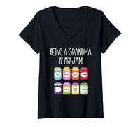 Donna Essere Una Nonna è la mia marmellata - Nonna Nana Mimi Gigi Maglietta con Collo a V