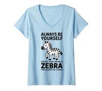 Donna Essere Una Zebra Maglietta con Collo a V