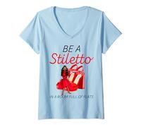 Donna Essere Uno Stiletto in Una Stanza Piena di Appartamenti Melanina Donne Nere Maglietta con Collo a V