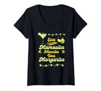 Donna Esta Mamacita Necesita Margarita Spagnolo Mamma Festa della mamma Maglietta con Collo a V
