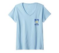 Donna Estate Mare Vacanze Sole Spirito Relax Spiaggia Vibes Estive Maglietta con Collo a V