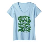 Donna Ester 4:14 Forse Sei Stato Creato Verde Foglia Cristiana Maglietta con Collo a V