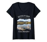 Donna Estes Park Colorado USA National Park Americani Donne Uomini Maglietta con Collo a V