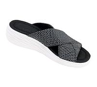 Donna Estive Sandali alla Moda Incrociati, Morbuy Taglia Larga Roma Comoda Pantofole Tacco 4 CM Sandali con Plateau Casual Bocca di Pesce Ciabatte Aperte per Spiaggia Viaggio (40,Nero)