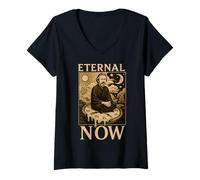 Donna Eternal Now Time Zen Mindfulness Presente Momento Maglietta con Collo a V