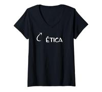 Donna Ética Divertido Ética Personaje Maglietta con Collo a V