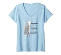 Donna Eufonio Umorismo Divertente o Scherzo Brass Band e Banda Maglietta con Collo a V