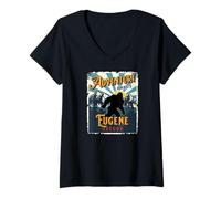 Donna Eugene, Oregon, Stati Uniti, Sasquatch, Big Foot, Souvenir Maglietta con Collo a V