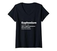 Donna Euphonium Corno Ottoni Definizione Divertente Maglietta con Collo a V