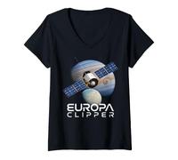 Donna Europa Clipper Space Exploration Luna Coperta di Ghiaccio di Giove Maglietta con Collo a V
