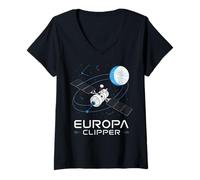 Donna Europa Clipper Space Exploration Luna Coperta di Ghiaccio di Giove Maglietta con Collo a V