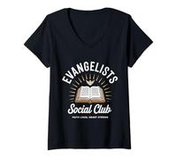 Donna Evangelista Social Club Maglietta con Collo a V