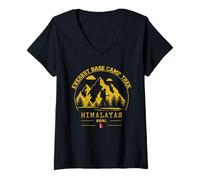 Donna Everest Base Camp Trekking Himalaya Trekking Nepal Escursioni Maglietta con Collo a V