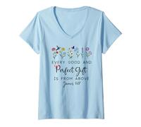 Donna Every Good Perfect is from Above Bible God Quote James 1:17 Maglietta con Collo a V