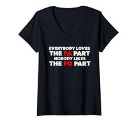 Donna Everybody Loves The Fa Part Maglietta con Collo a V