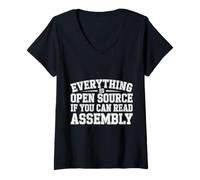 Donna Everything Is Open Source If You Can Read Assembly - Maglietta con Collo a V