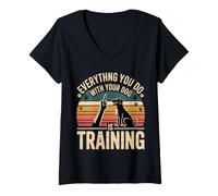 Donna Everything You Do with Your Dog Is Training Maglietta con Collo a V