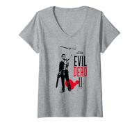 Donna Evil Dead 2 Minimalist Modern Cover Horror Movie Maglietta con Collo a V