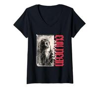 Donna Evil Dead Burn Horror Film Alice Sorriso Halloween Maglietta con Collo a V