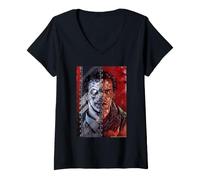 Donna Evil Dead II Ash Possesso Demoniaco Horror Halloween Maglietta con Collo a V