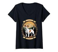 Donna Evolution of The Jack Russell Terrier Maglietta con Collo a V