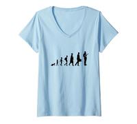 Donna Evoluzione di Un suonatore Ukulele Appassionato Ukulele Maglietta con Collo a V