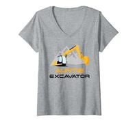 Donna Excavator Women's Construction Fun Matching Family - Auntie Maglietta con Collo a V