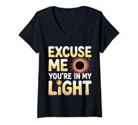 Donna Excuse Me You're in My Light Science Astronomy Nerd - Maglietta con Collo a V