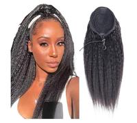 Donna Extension for coda di cavallo liscia e crespa con coulisse capelli umani brasiliani for donna Abbellire(12inches)