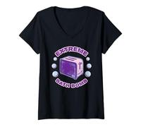 Donna Extreme Bath Bomb Pastello Gotico Tostapane Meme Maglietta con Collo a V
