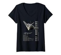 Donna F-117 Nighthawk Stealth Fighter - Specifiche Maglietta con Collo a V