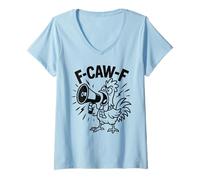Donna F-CAW-F Fcawf Funny Chicken Adult Humor Animal Men Women Maglietta con Collo a V