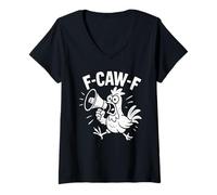 Donna F-CAW-F Fcawf Funny Chicken Adult Humor Animal Men Women Maglietta con Collo a V