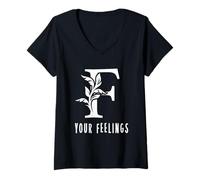 Donna F Your Feelings, Ornate Letter F Funny Maglietta con Collo a V