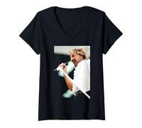 Donna Facce Rock Star Rod Stewart di a Villa Park 1995 Maglietta con Collo a V