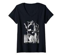 Donna Facce sul tour Rod Stewart Ian McLagan Ronnie Wood Maglietta con Collo a V