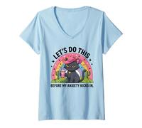 Donna Facciamo Questo Prima Che la mia ansia inizi in Donne Divertenti Ragazza Maglietta con Collo a V