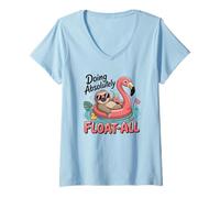 Donna Facendo Assolutamente galleggiare - all Sloth Beach Vibes Bradipo Maglietta con Collo a V