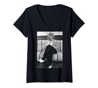 Donna Faces Singer Rod Stewart a Londra per Il Tour dei Desideri del Corpo 1983 Maglietta con Collo a V