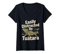 Donna Facilmente distratto da Tuatara Maglietta con Collo a V
