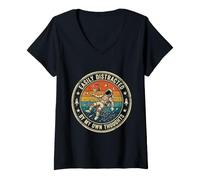 Donna Facilmente distratto dai Miei pensieri ADHD Astronaut Space Maglietta con Collo a V