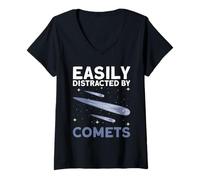Donna Facilmente distratto dalle comete - Oggetto astronomico della cometa Maglietta con Collo a V