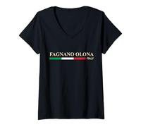 Donna Fagnano Olona Italia Maglietta con Collo a V