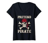 Donna Fai finta di essere un pirata divertente Halloween Talk Like a Pirate Day Maglietta con Collo a V