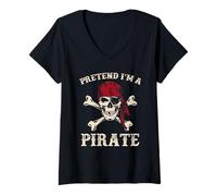 Donna Fai finta di essere un pirata divertente Halloween Talk Like a Pirate Day Maglietta con Collo a V
