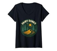 Donna Fairy Dunes Camicia Indiana Beach Pine Trees Luna Maglietta con Collo a V