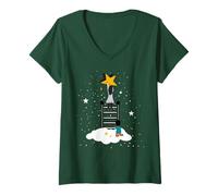 Donna Fairy Tale Dreamy Surreal Reach for The Stars Pigiama Sleep Maglietta con Collo a V